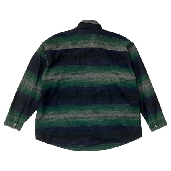 Sierra Pacific Mens Wool Stripe Shacket Green Size XL Southwestern Outdoors - Picture 2 of 7